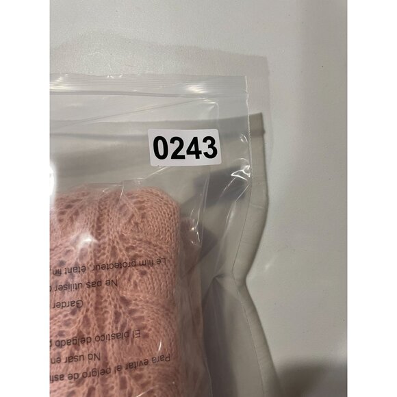 Loft Womens Scalloped Mock Neck Sweater Pink Leaf Pattern Knit Acrylic/Nylon S - Picture 9 of 9